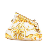 フェンディ × ヴェルサーチ フェンダーチェ ファースト ミディアム 斜め掛け ショルダーバッグ 8BP127 ホワイト イエロー PVC レザー レディース FENDI 【中古】